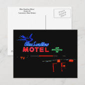 Blue Swallow Motel Sign, Tucumcari, New Mexico Postkarte (Vorne/Hinten)