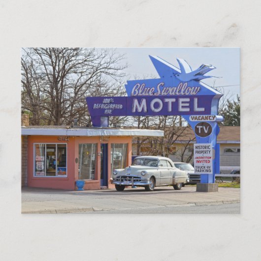 Blue Swallow Motel, Tucumcari, New Mexico Postkarte (Vorderseite)