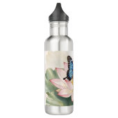  Blue Swallowtail Butterfly With Lotus Flower Art Edelstahlflasche (Links)