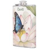 Blue Swallowtail Butterfly With Lotus Flower Name Flachmann (Links)