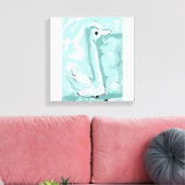 Blue Swan Stretched Canvas Print Leinwanddruck (Insitu (Wohnzimmer))