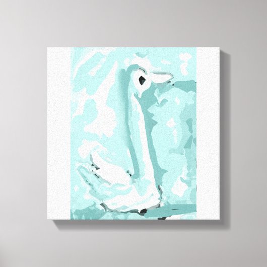 Blue Swan Stretched Canvas Print Leinwanddruck (Vorderseite)