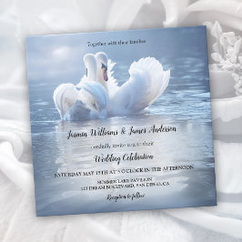 Blue Swans Lake Wedding Einladung