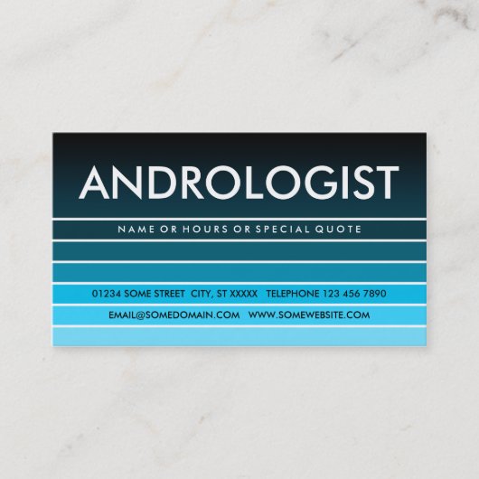 Blue Swatch ANDROLOGIST Visitenkarte (Vorderseite)