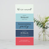 Blue Swatch House Erwärmung Party Einladung (Stehend Vorderseite)