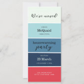 Blue Swatch House Erwärmung Party Einladung (Vorderseite)