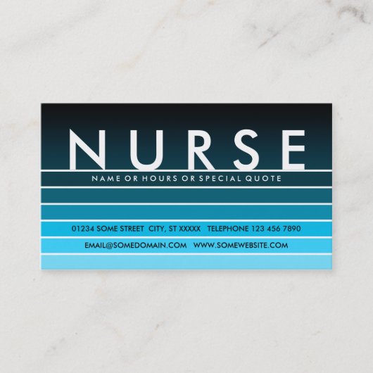 Blue Swatch NURSE Visitenkarte (Vorderseite)
