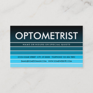 Blue Swatch OPTOMETRIST Visitenkarte