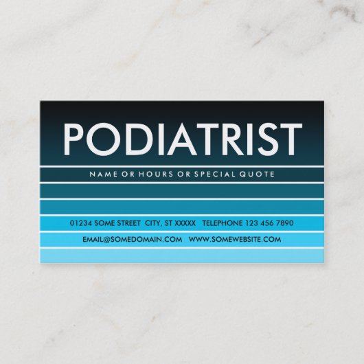 Blue Swatch PODIATRIST Visitenkarte (Vorderseite)