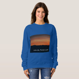 Blue Sweatshirt mit Sunset Scene