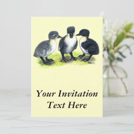 Blue Swedish Ducklings Einladung (Stehend Vorderseite)