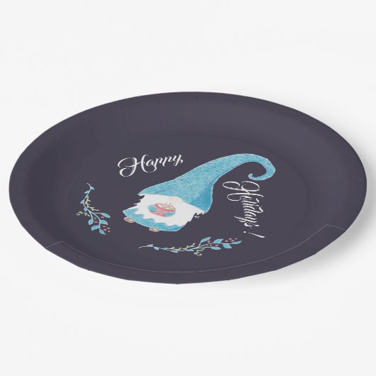 Blue Swedish Gnome Holiday Paper Teller (Schrägansicht)