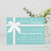 Blue Sweet 16 Einladung (Stehend Vorderseite)