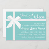 Blue Sweet 16 Einladung (Vorne/Hinten)