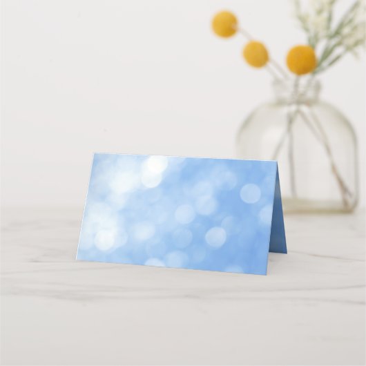 Blue Sweet 16 Glitzer Lights Custom Platzkarte (Rückseite)