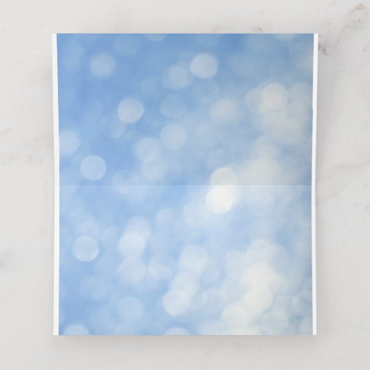 Blue Sweet 16 Glitzer Lights Custom Platzkarte (Innenseite Aufgefaltet)