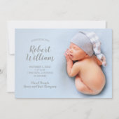 Blue Sweet Baby Foto Geburtshinweise (Vorderseite)