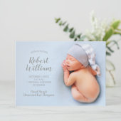 Blue Sweet Baby Foto Geburtshinweise (Stehend Vorderseite)