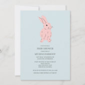 Blue Sweet Bunny Baby Dusche Einladung (Vorderseite)