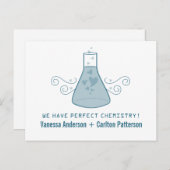 Blue Sweet Chemie Save the Date Postcard Ankündigungspostkarte (Vorne/Hinten)