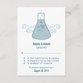 Blue Sweet Chemistry Response Card RSVP Karte