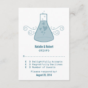 Blue Sweet Chemistry Response Card RSVP Karte