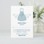 Blue Sweet Chemistry Response Card RSVP Karte (Stehend Vorderseite)