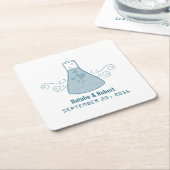 Blue Sweet Chemistry Wedding Paper Untersetzer (angewinkelt)