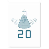 Blue Sweet Chemistry Wedding Table Card Tischnummer (Rückseite)