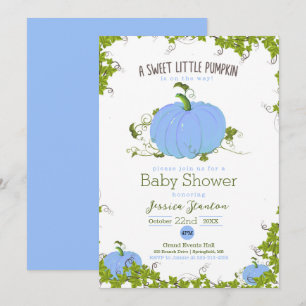 Blue Sweet Kürbis Baby Dusche einladen Karte