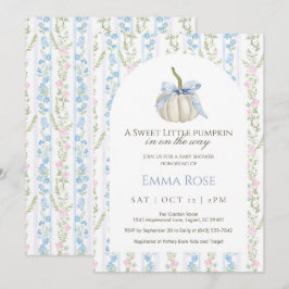 Blue Sweet Little Pumpkin Baby Dusche Einladung