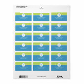 Blue Sweet Monogram Custom Mit Monogramm Family Adressaufkleber (Vorne)