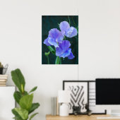 Blue Sweet Pea Blume Poster (Heimbüro)