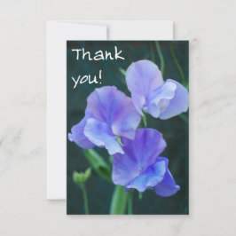 Blue Sweet Pea Blume Vielen Dank, dass Sie die Kar Dankeskarte