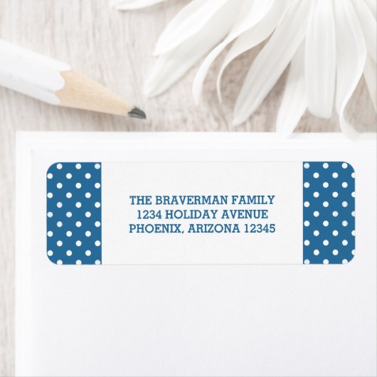 Blue Sweet Polka Dot Holiday Address Labels (Insitu)