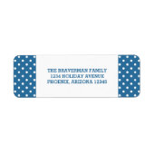 Blue Sweet Polka Dot Holiday Address Labels (Vorne)
