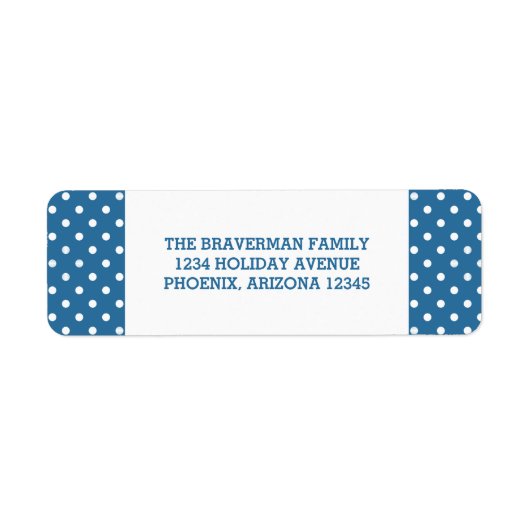 Blue Sweet Polka Dot Holiday Address Labels (Vorne)