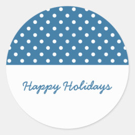 Blue Sweet Polka Dot Holiday Stickers