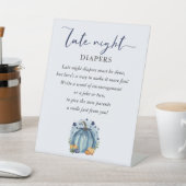 Blue Sweet Pumpkin Baby Dusche Spate Night Diapers Sockelschild (In SItu)