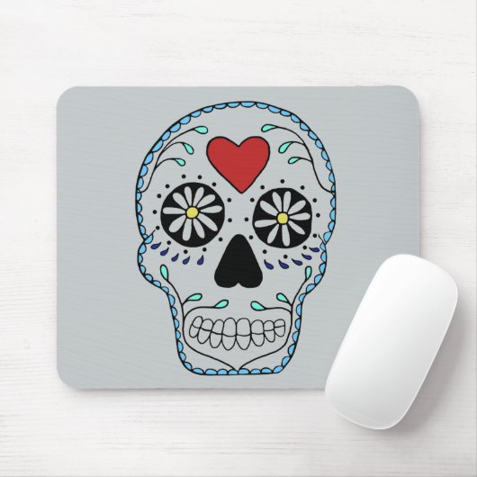 Blue Sweet Sugar Skull Mouse Pads Mousepad (Mit Mouse)