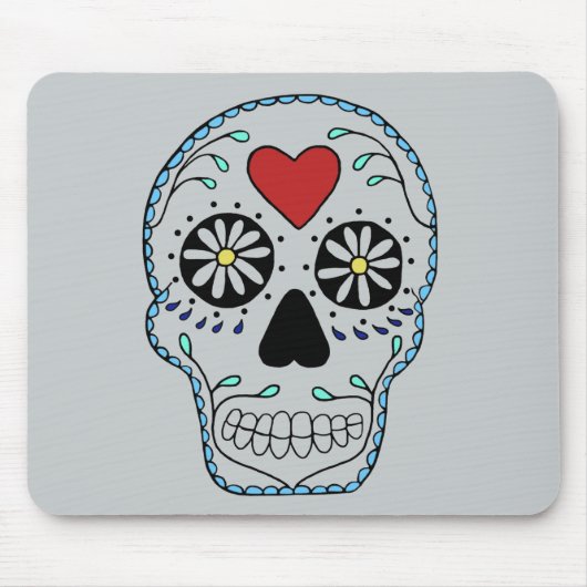 Blue Sweet Sugar Skull Mouse Pads Mousepad (Vorne)