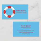 Blue Swimming Coach Instructor Visitenkarte (Vorne/Hinten)