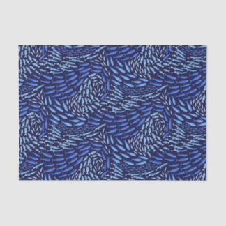 Blue Swimming Ocean Fish - Dark Seidenpapier