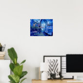 Blue Swimmingpool Design Plakat Wand an Wand Kunst (Heimbüro)