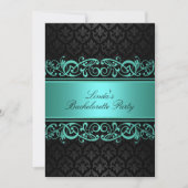 Blue Swirl Damask | Junggeselinnen-Abschied Einlad Einladung (Vorderseite)