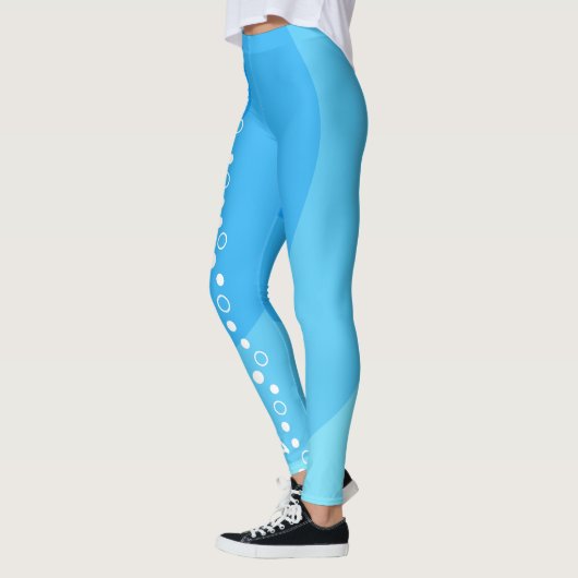 Blue Swirl Energy– Modern Abstract Fitness Style Leggings (Links)