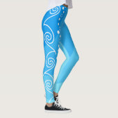 Blue Swirl Energy– Modern Abstract Fitness Style Leggings (Rechts)