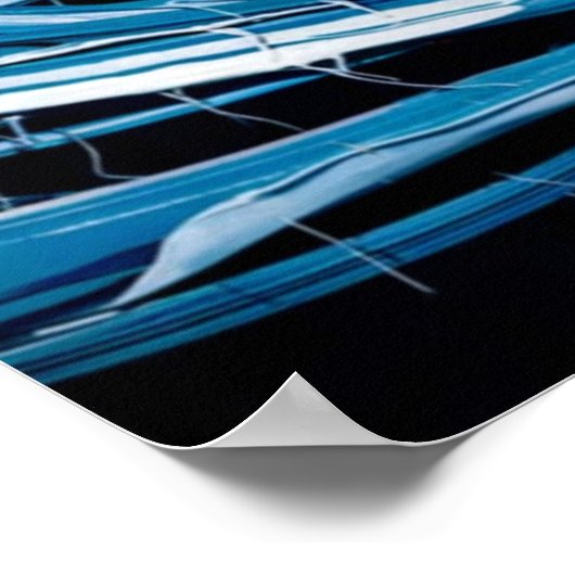 Blue Swirl Female Model Poster Wand an Wand (Ecke)