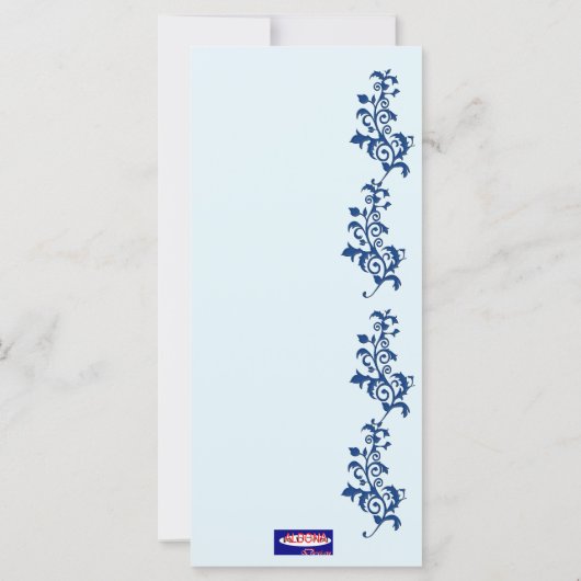 Blue Swirl Grußkarte: (Rückseite)