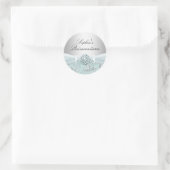Blue Swirl & Jewel Bow Quinceanera Sticker (Tasche)